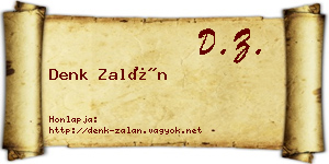 Denk Zalán névjegykártya
